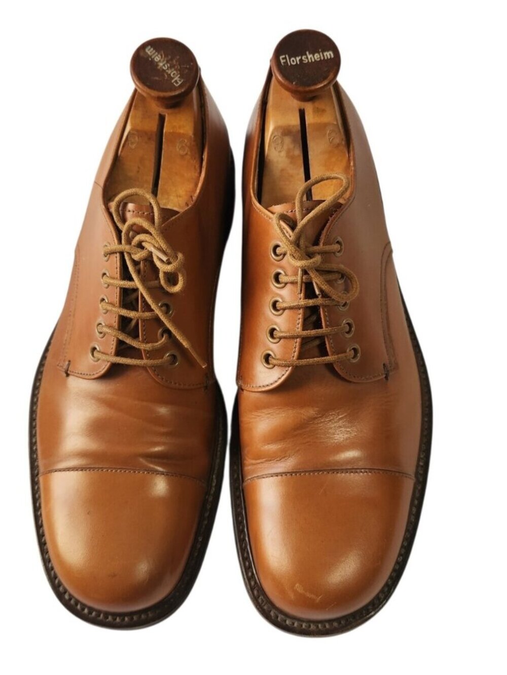 Prada Psu 578 Renoir Nero Men's Tan Leather Cap-Toe Oxfords